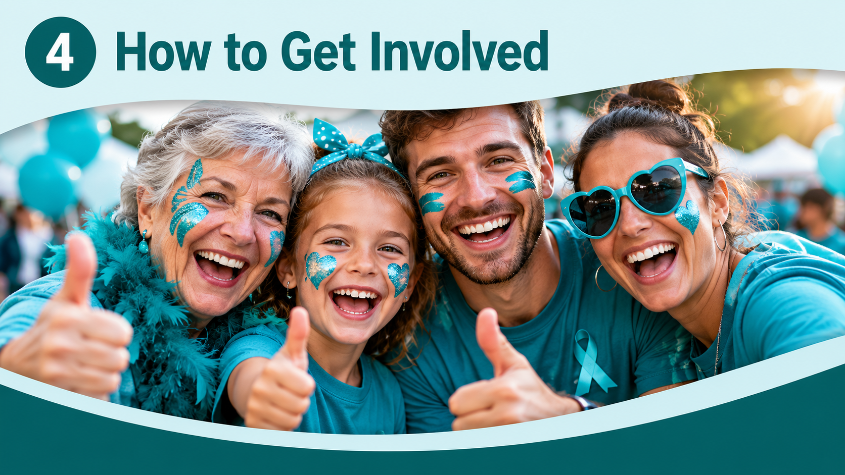 Community members wearing teal and supporting Myasthenia Gravis awareness initiatives in Queensland.