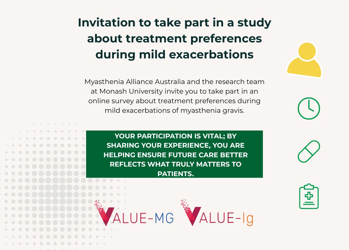 Take part in a 20-minute survey to share your treatment preferences during mild exacerbations of myasthenia gravis.